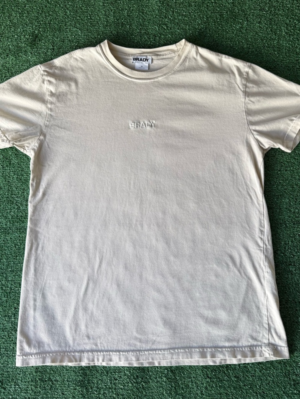 Brady Brand Shirt Mens Size M  Short Sleeve, cream colored